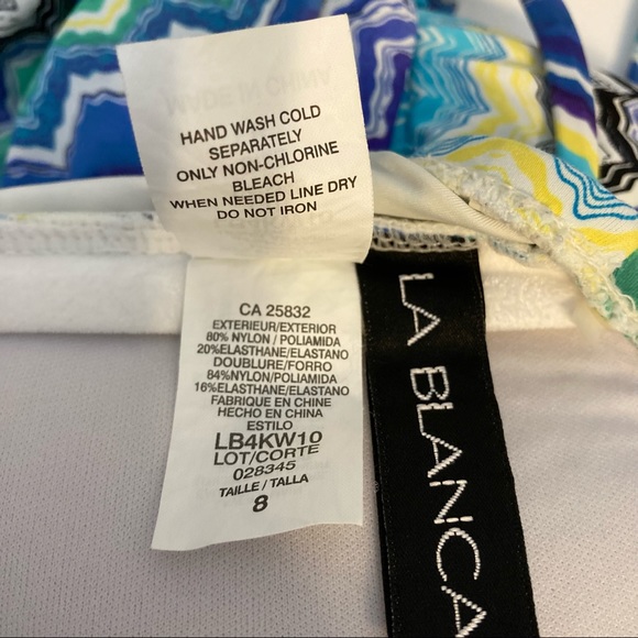 LA BLANCA One Piece Ruched Bathing Suit Size 8 - Picture 6 of 7